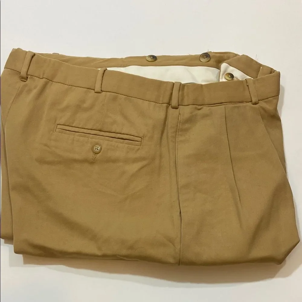 VTG,Elite Iandes End Men's Tan Pants Size 36 R Made In Mexico 💯 Wool Dry Clean